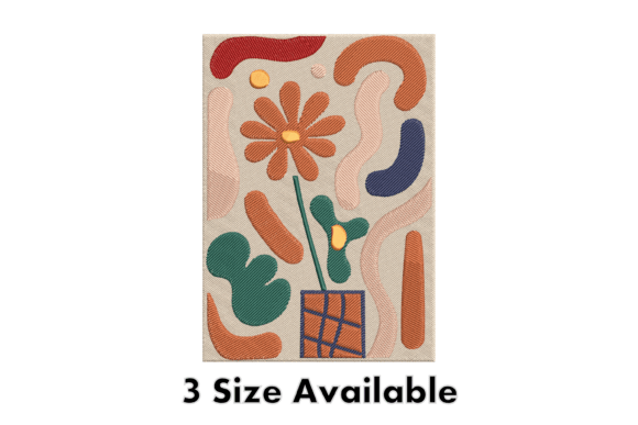 Abstract Flower Embroidery Design: A Seasonal Standout for Holiday Crafts