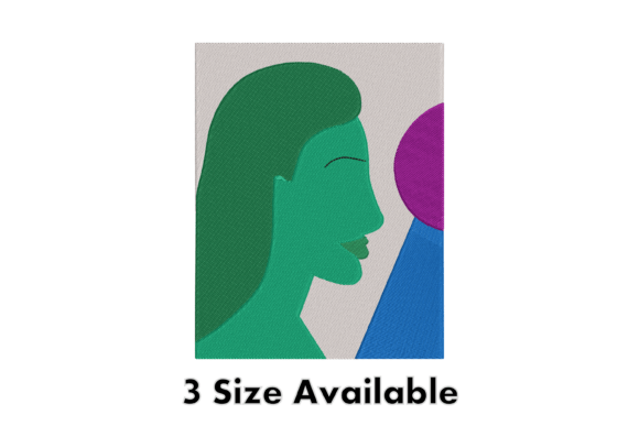 Abstract Woman Face Embroidery Art Review for Boutique Apparel