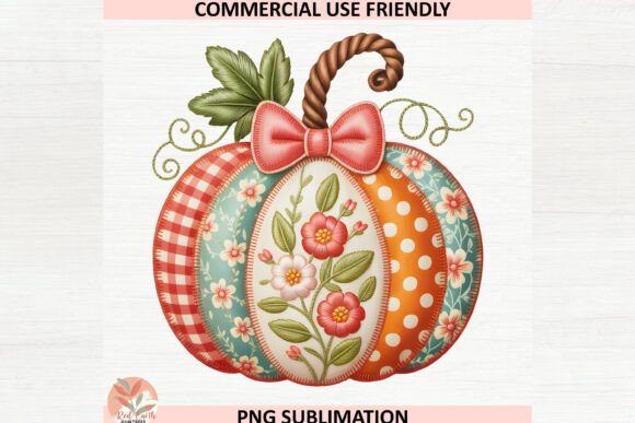 Faux Floral Embroidery Pumpkin Patchwork Adds Vintage Flair to Autumn Apparel