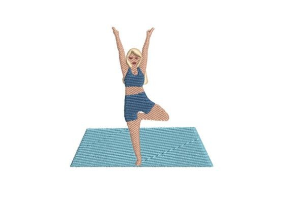 Tree Pose Yoga Embroidery Design – A Seasonal Touch of Serenity